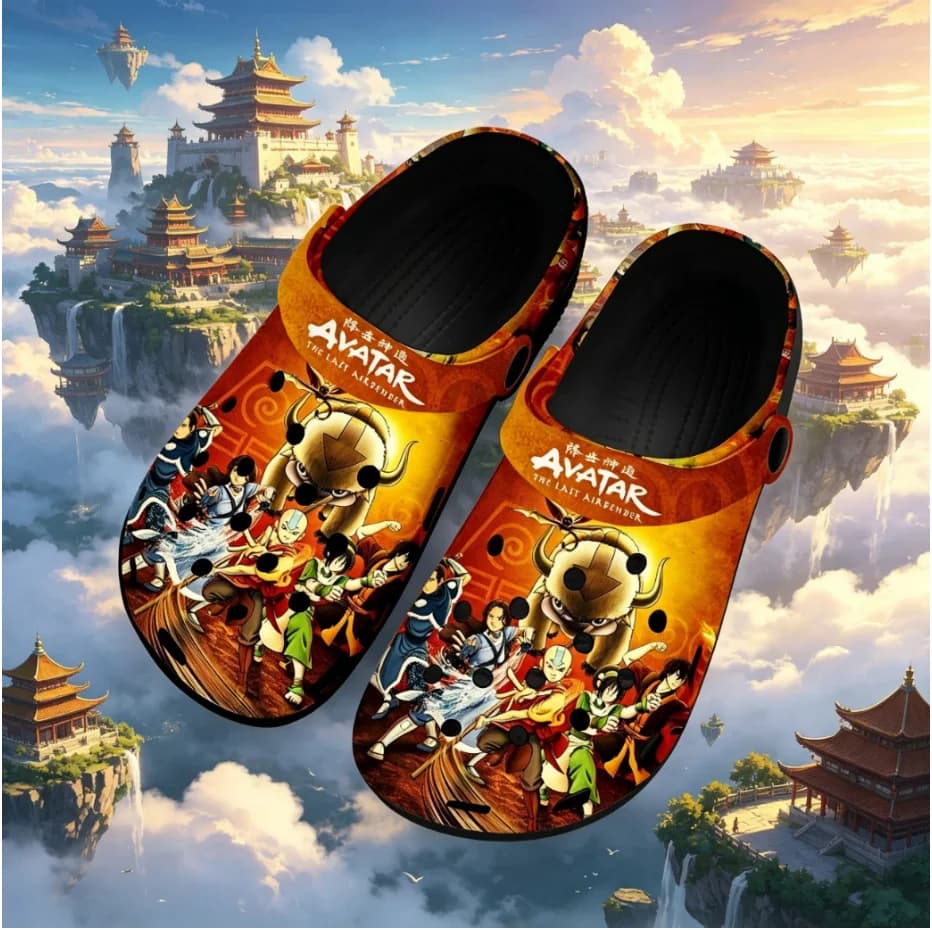 Avatar The Last Airbender Zoccoli stampati con motivi anime classici, leggeri e antiscivolo, design unisex, pantofole da interno