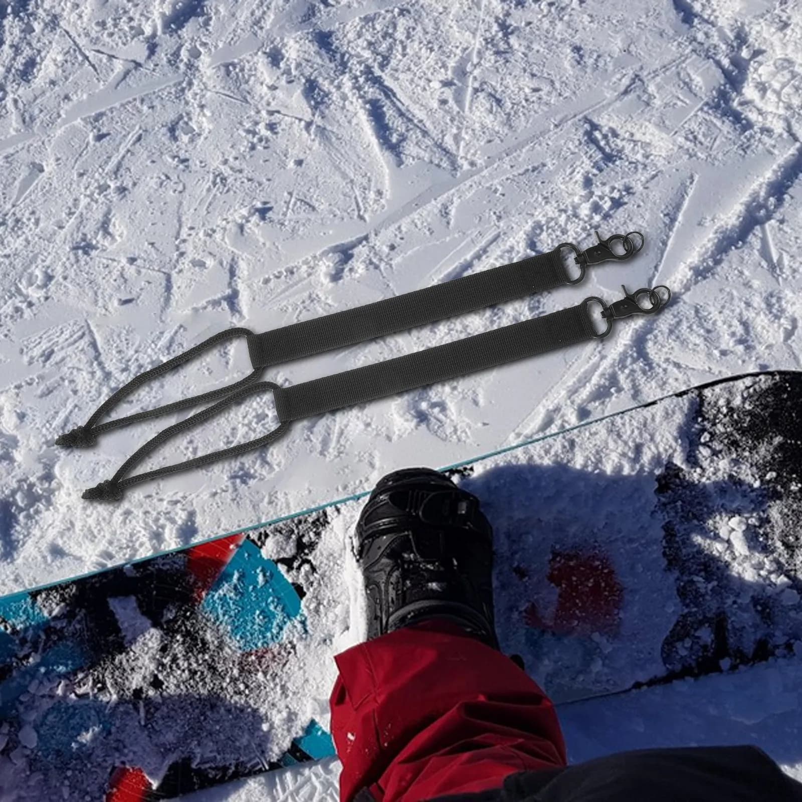 2 Pezzi Cinghie Regolabili per Snowboard Nere, Chiusure per Scarponi da Sci, Cinghie per Attrezzatura da Sci