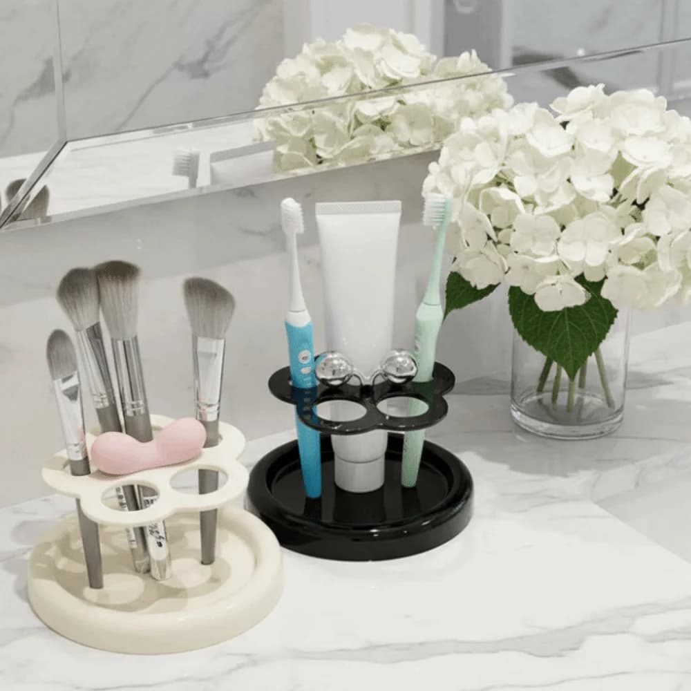 Portaspazzolino Creativo in Plastica a Forma di Fiore, Decorativo e Carino, Portaspazzolino Elettrico Impermeabile, Mensola per Lavabo, da Scrivania