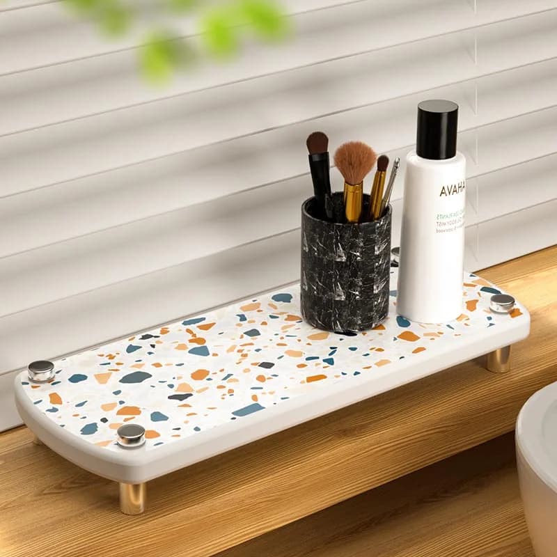Sottobicchiere in Terra Diatomacea Lussuoso e Senza Foratura, Porta Spazzolino Assorbente, Accessori Bagno