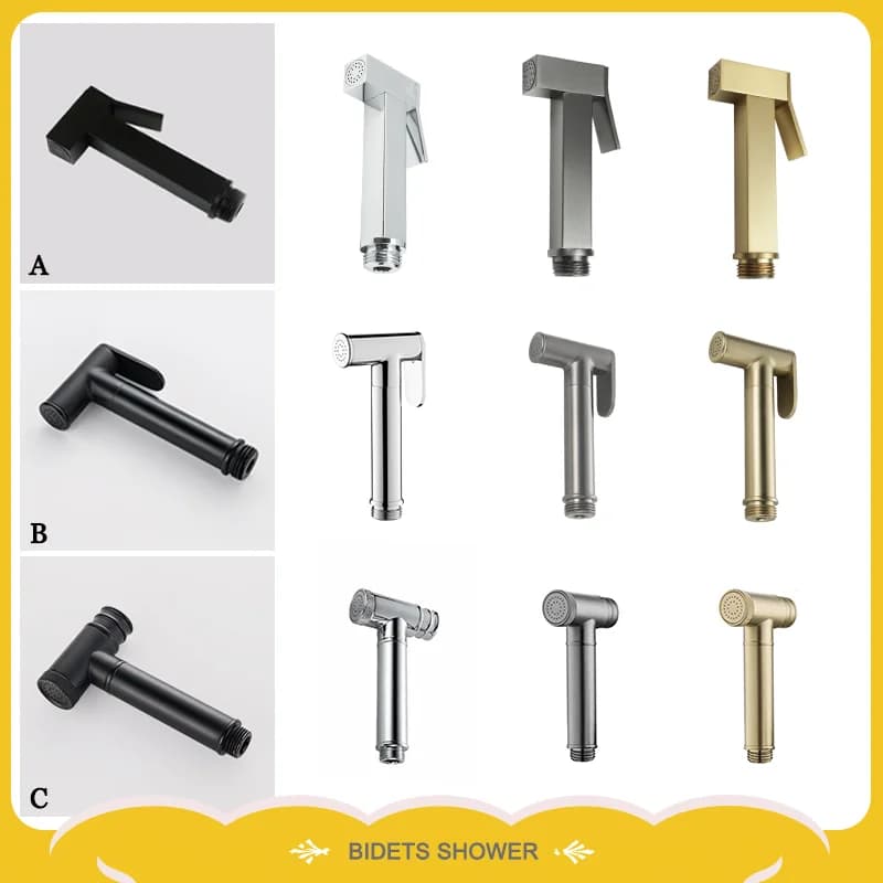 Ottone Bidet Pistola a spruzzo Rubinetto Rubinetto per WC portatile Spruzzatore Oro spazzolato Detergente per WC Pistola a spruzzo d'acqua portatile pressurizzata