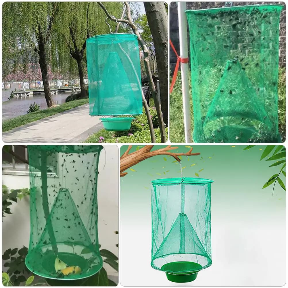 2 Pezzi Gabbia di Cattura, Rete Appendibile per la Cattura di Mosche, Trappole per la Caccia, Grande Contenitore per Esche da Pesca alla Carpa e Allevamenti