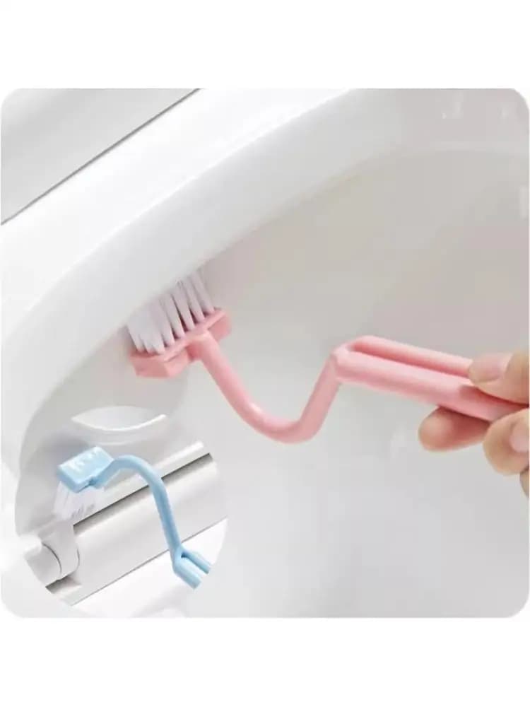 Scopino per WC curvo a tre colori, durevolezza, costruzione in plastica, superfici multiple, detergente per angoli della cucina