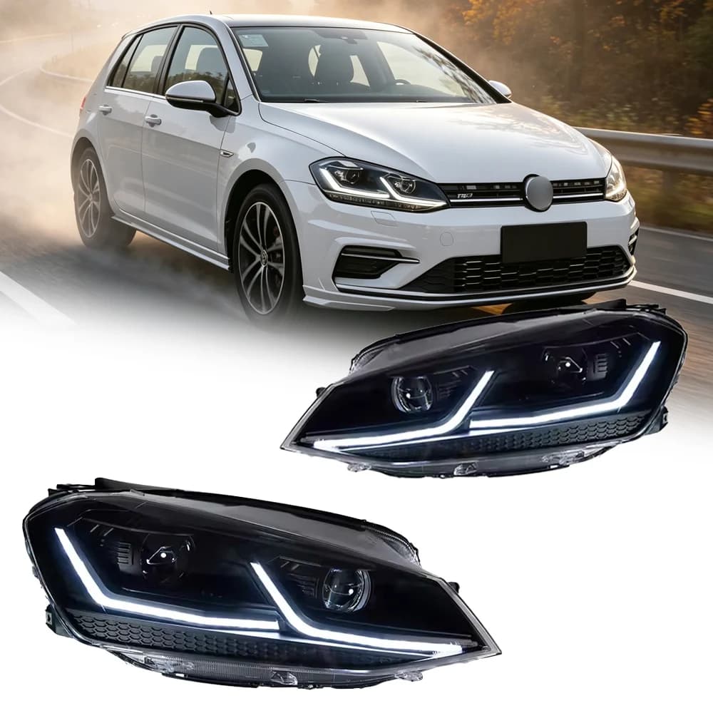 TYPY 2 Pezzi per Golf 7.5 2018-2021 Golf7.5 MK7.5 Gruppo Fari LED Auto, Upgrade Stile R-Line, Design LHD RHD, Accessori
