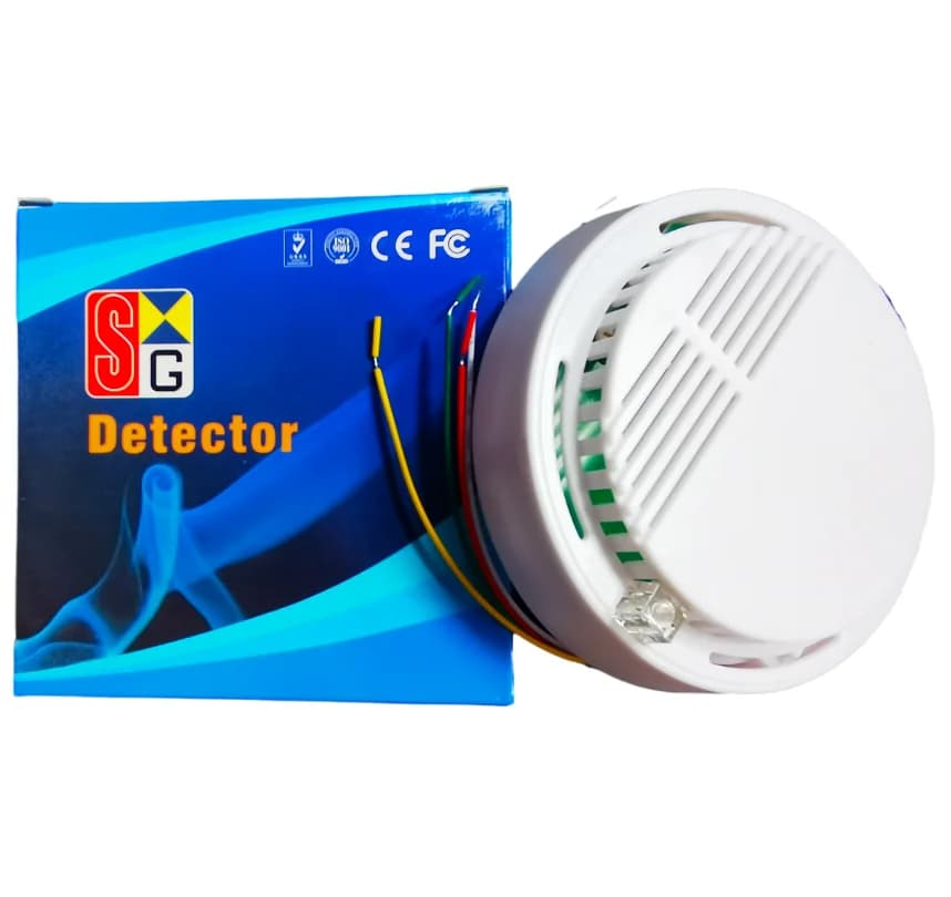 (1 pz) Rilevatore di fumo e gas cablato 12VDC per interni, sensore di allarme per la sicurezza domestica personale, protezione e controllo con uscita NC