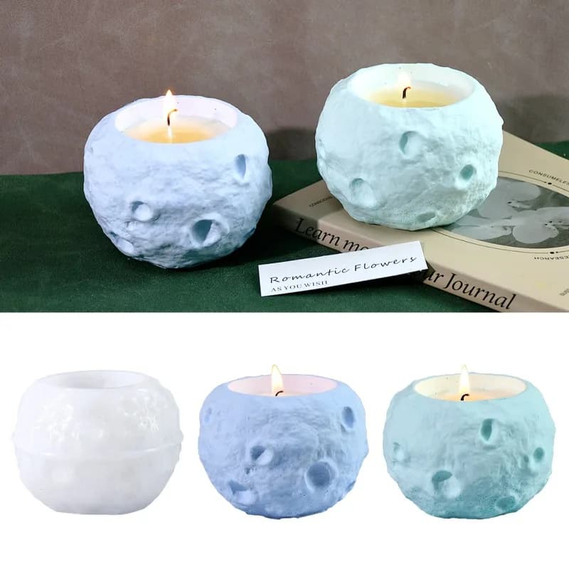 Creative Space Series Moon-shaped Silicone Molds. Ideal for Making Candle Cups with Handmade Epoxy Resin