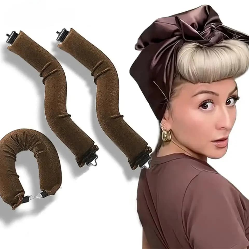 Heat-free curling band, for soft and effortless curls, with hook, soft and flexible, usable even during sleep, hair accessories