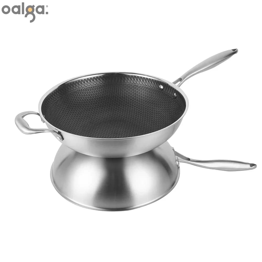 2024 New China Stainless Steel Bee Nest Ring Wok Brush Wok CE/EU Carbon Steel Wok Plate