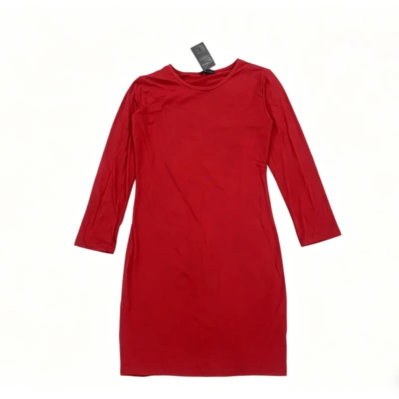 European and American temperament long sleeved dress women's autumn high-end feeling slim fit Sexy solid color short skirt