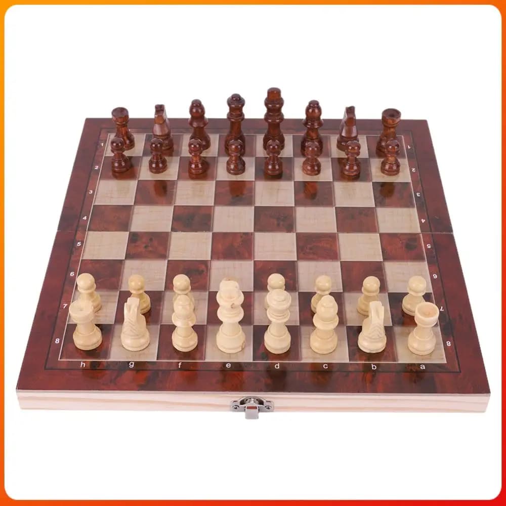 Set di Scacchi in Legno per lo Sviluppo del Pensiero Strategico, Miglior Regalo, Scacchiera Pieghevole Non Tossica 29x29cm, Grande Scacchiera per Bambini e Adulti