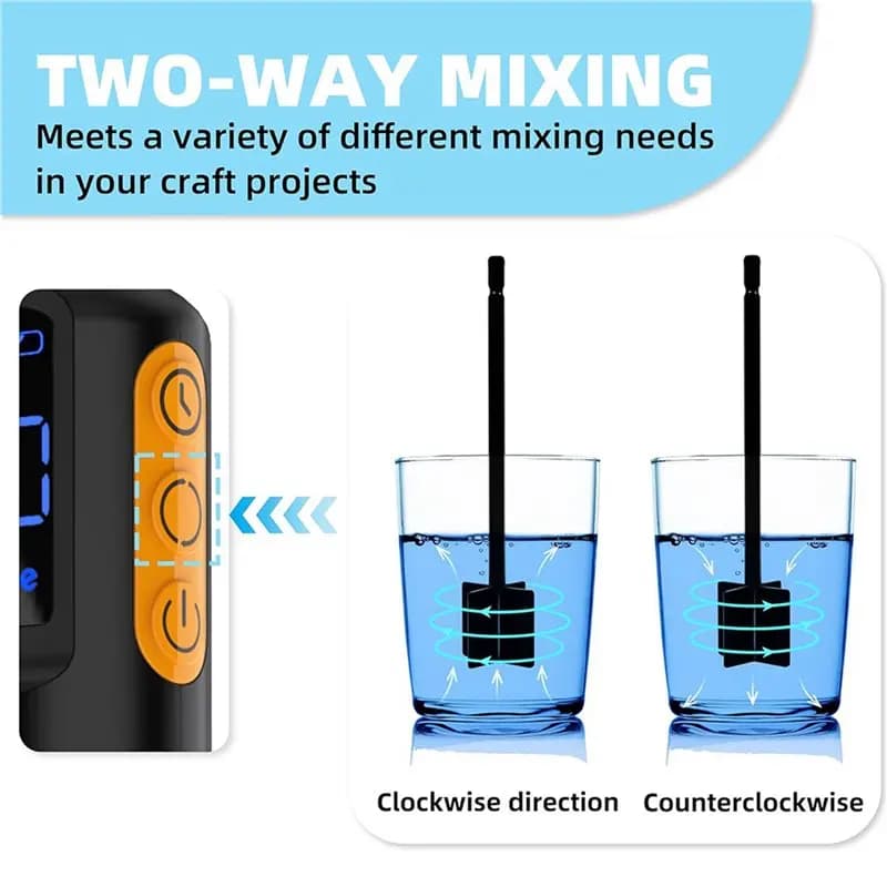 A01F-2X Upgraded Resin Mixer, Epoxy Resin Electric Stirrer, Paint Mixer & Timed Epoxy Resin Mixer With Mixer Stand