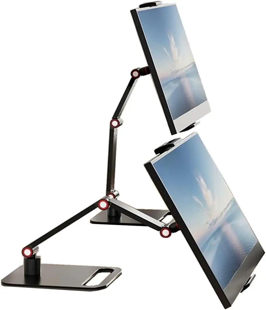 6-17.3 inch portable monitor support, adjustable and foldable tablet support with 360° rotation