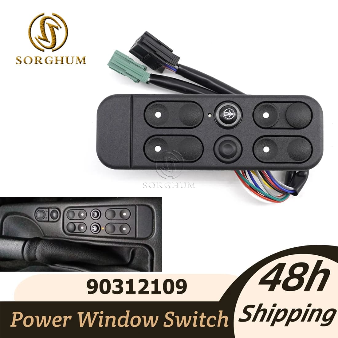 Sorgo per Opel Vectra A 1988-1995 interruttore alzacristalli elettrico interruttore alzacristalli pulsante regolatore di controllo 90312109 1240600