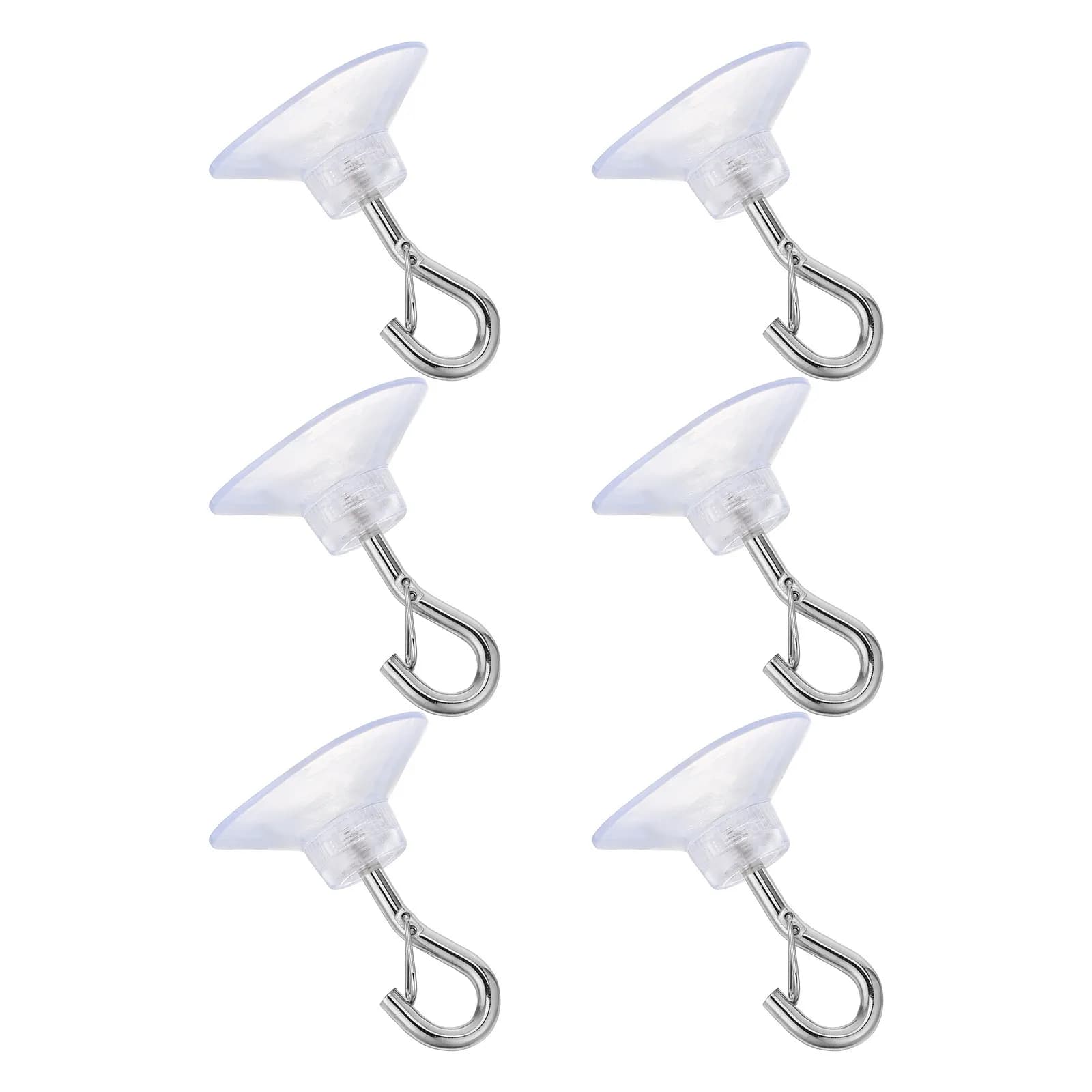 Set di 6 Ganci a Ventosa Trasparenti Resistenti, Riutilizzabili e Non Dannosi per Lampade a Sospensione, Piante, Palloncini, Decorazioni, Cucina