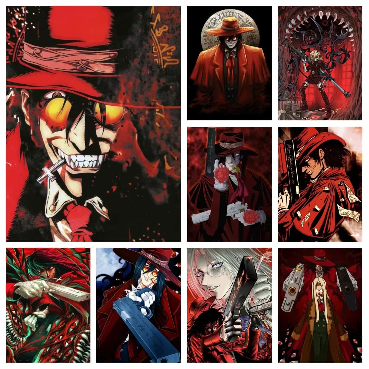 Kit Fai-da-Te per Pittura Diamante Anime Hellsing, Personaggi dei Cartoni Animati, Alucard, Kit Punto Croce, Quadro Ricamato, Mosaico, Decorazione per la Casa
