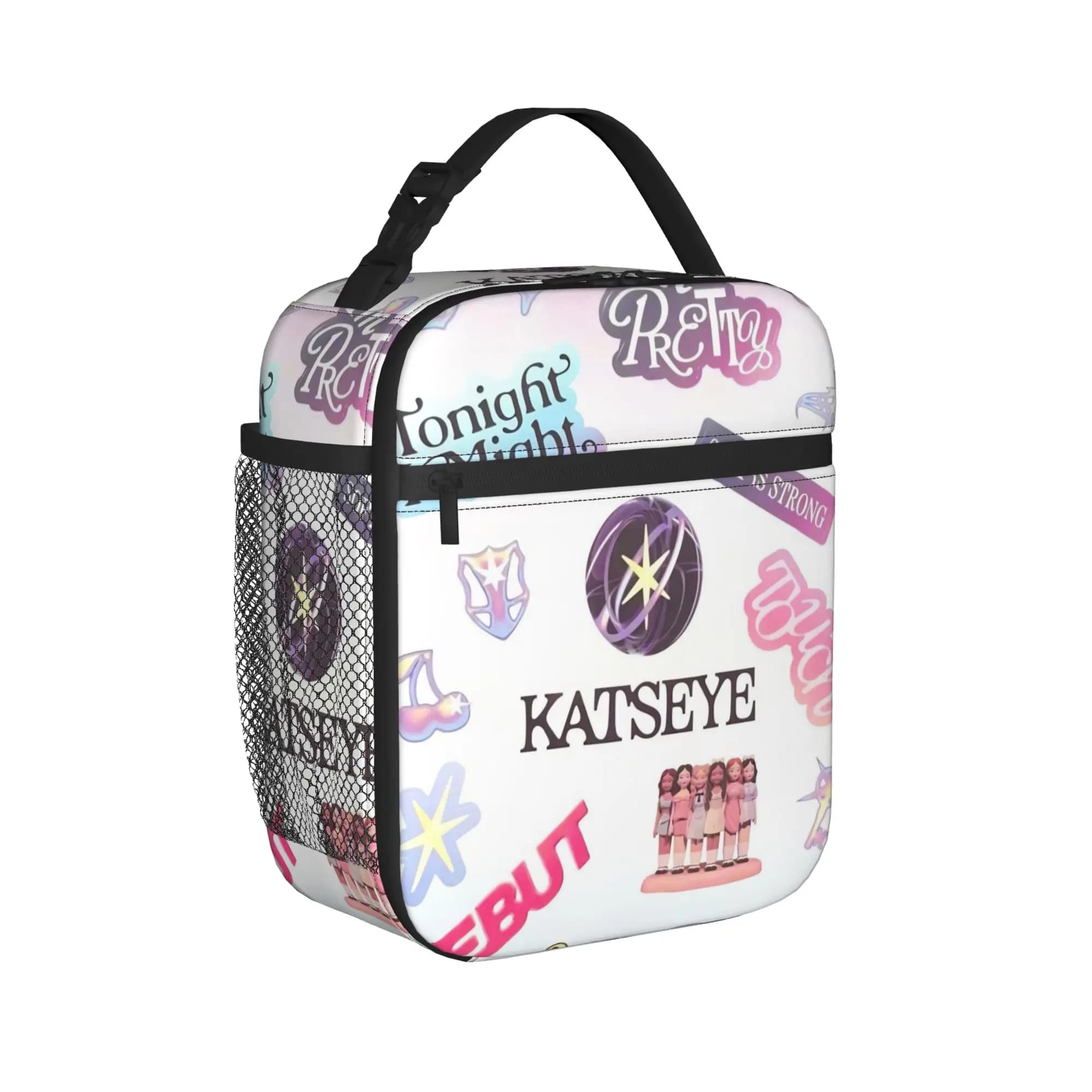 Borsa termica per il pranzo Katseye Kpop Girl per picnic, borse riutilizzabili per contenitori alimentari, scatola termica per il pranzo