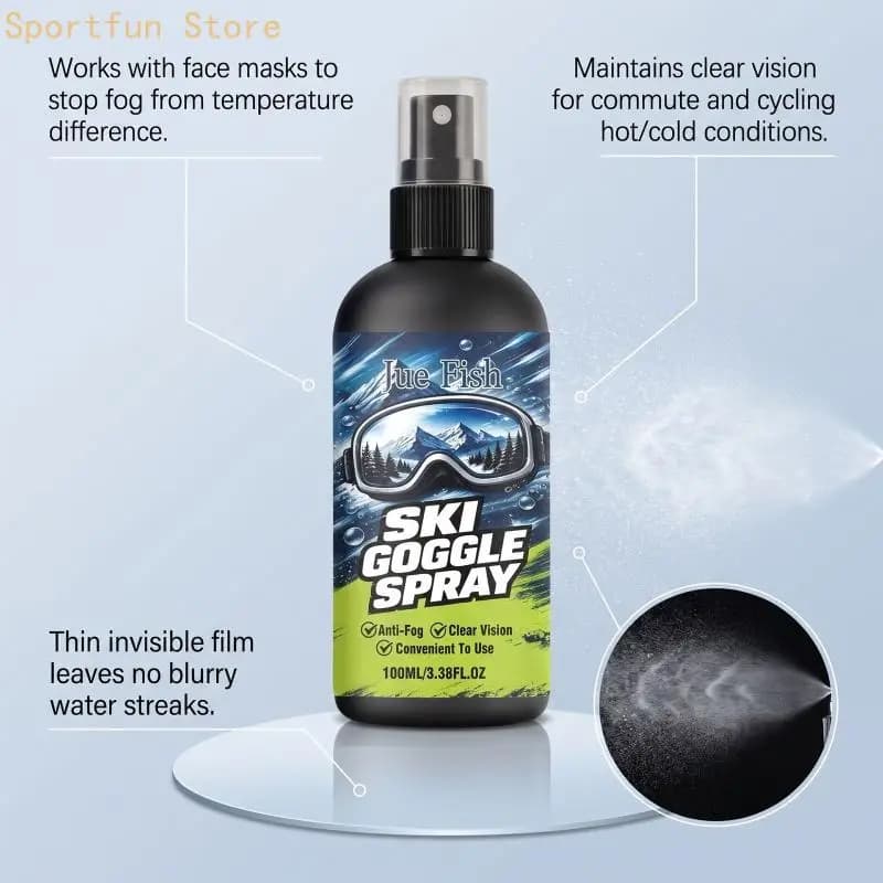Ski Goggles Fog Care Liquid, Clean Goggle, Convenient to Use for Skiing, Cycling, Hiking, and Cold-Weather Commuting X7JD