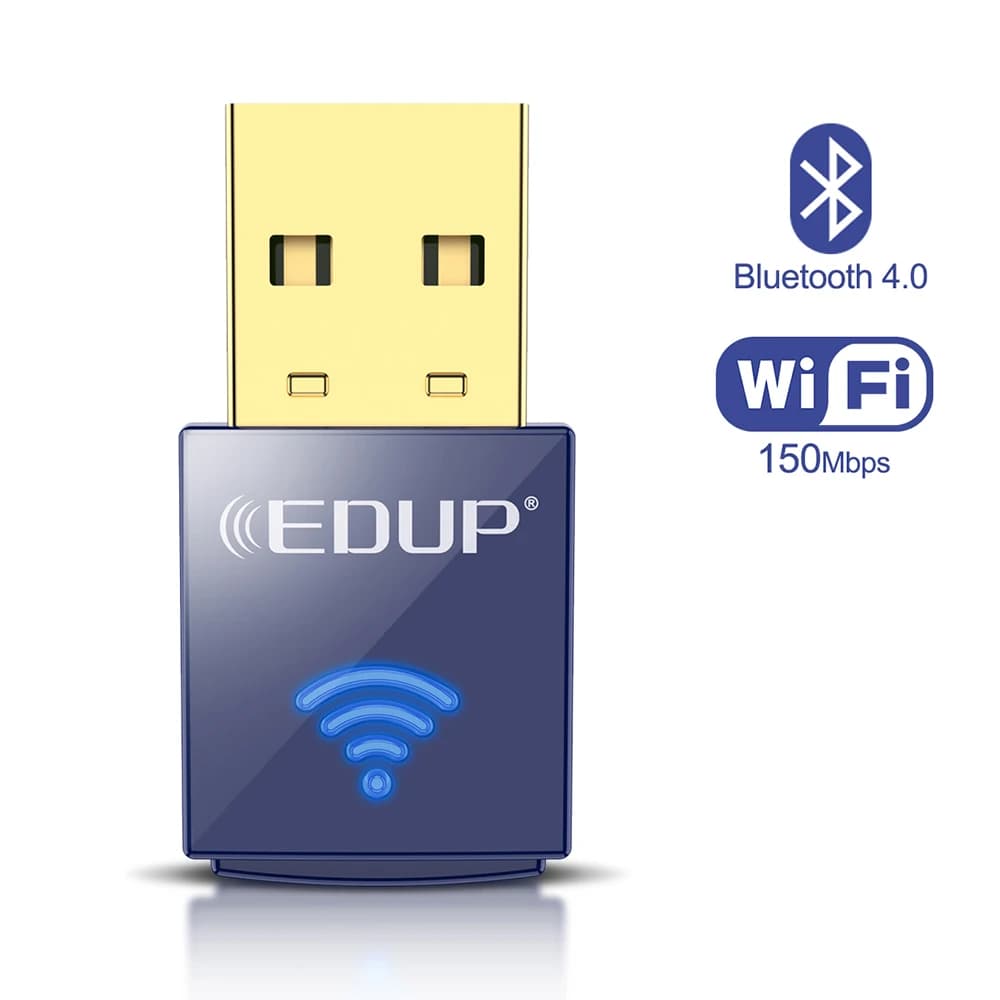 Adattatore WiFi Mini EDUP 150Mbps, Scheda di Rete Wireless con Bluetooth 4.0, USB 2.0, Segnale Stabile per PC e Laptop