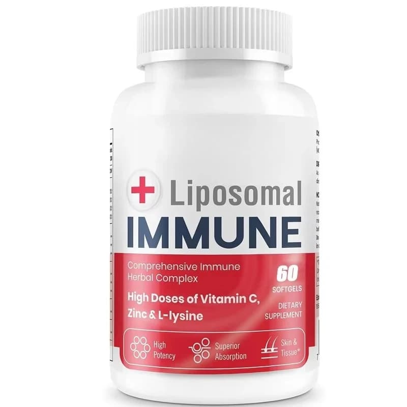 Integratore immunitario per liposome avanzato, contenente 1500 mg di complesso di L-lisina, vitamine, minerali e estratti di erbe, 60 capsule
