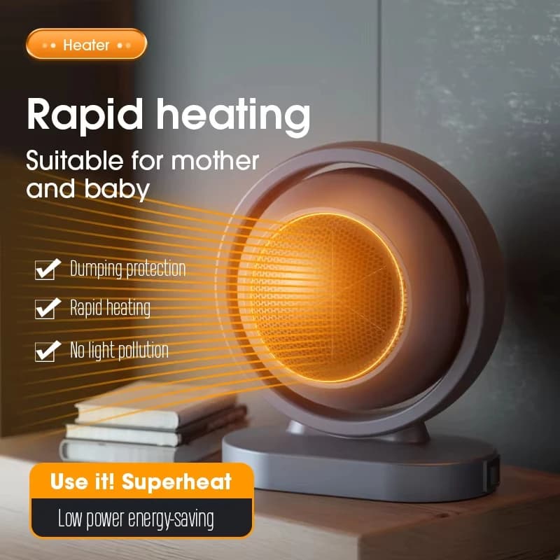 Riscaldatore elettrico portatile da 380 W Riscaldamento rapido Ventilatore da tavolo Stufa Ventilatore d'aria calda Mini radiatore Home Office Room Warmer Risparmio energetico