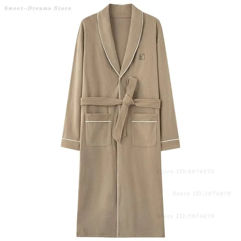 Men's Dress Velvet Strong Size Nightwear Autumn Winter Long Sleeved Bathrobe Kimono Men's Dress Hot Night Shirt Pijama Homewear
