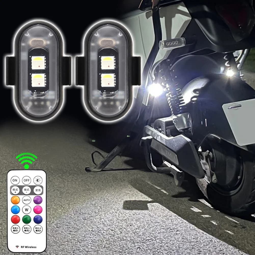 Luce Stroboscopica LED RGB Ricaricabile Senza Fili, Lampada di Avvertimento per Aerei, Elicotteri, Moto, Luce di Sicurezza Notturna