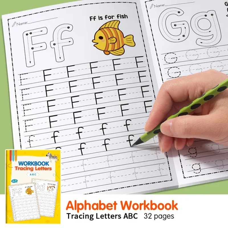 Book of exercises on children's alphabet: activities on learning alphabet and creative colors, develop writing skills, material for returning to school, Easter and Christmas gifts, books for learning alphabet, preschool activities, fun illustrations