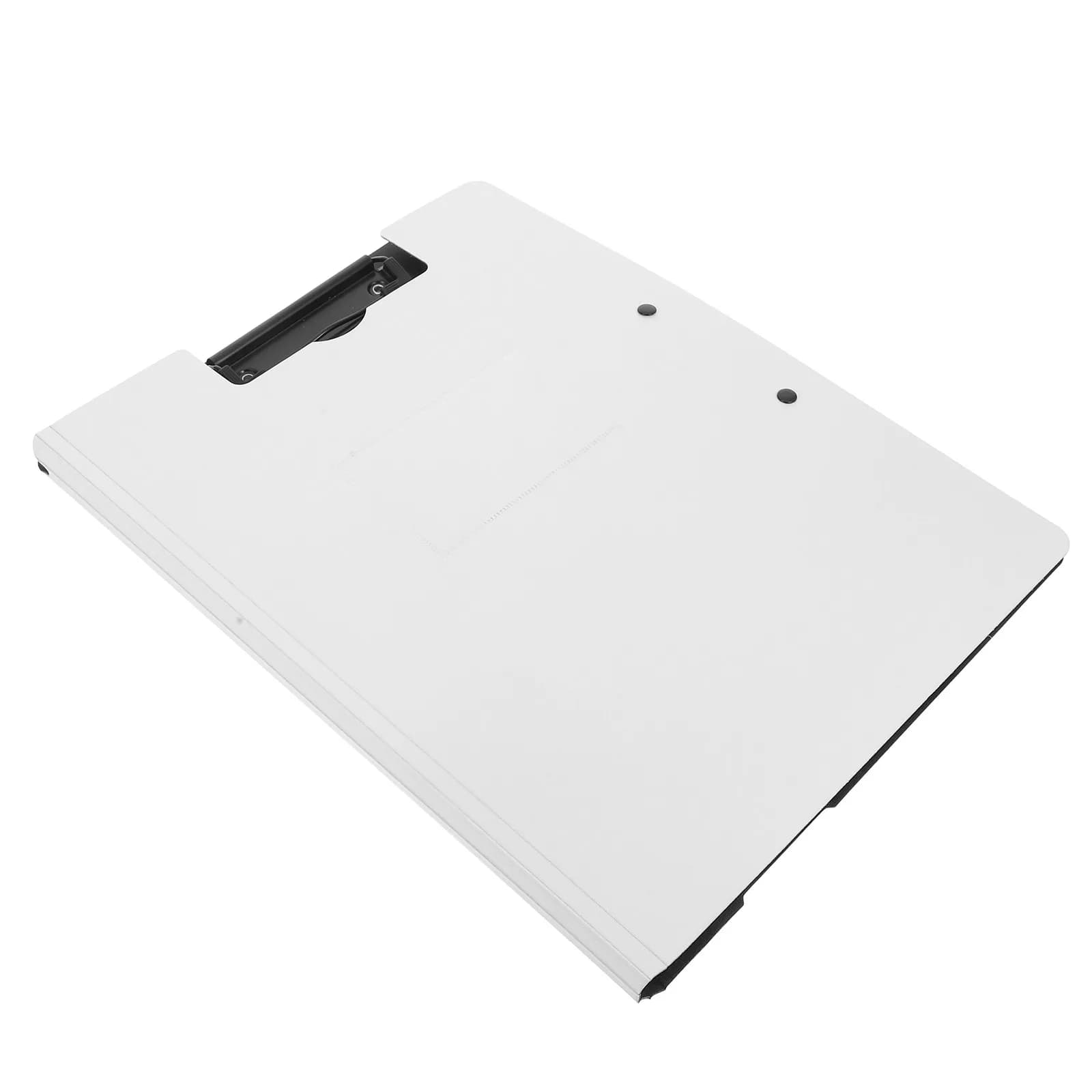 Cartella Portadocumenti Pieghevole con Doppia Clip Formato A4, Organizzatore per Documenti in Plastica per Ufficio e Scuola, Lavagnetta con Clip
