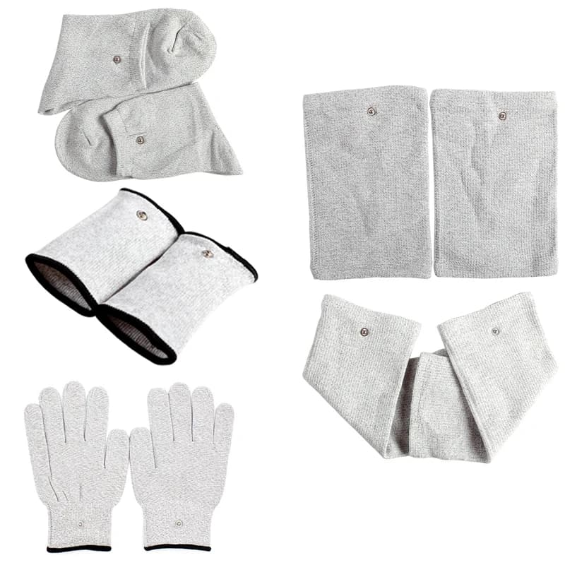 Breathable Fiber Electrostimulator Gloves, Silver Conductive Body Massage Accessories for Fitness