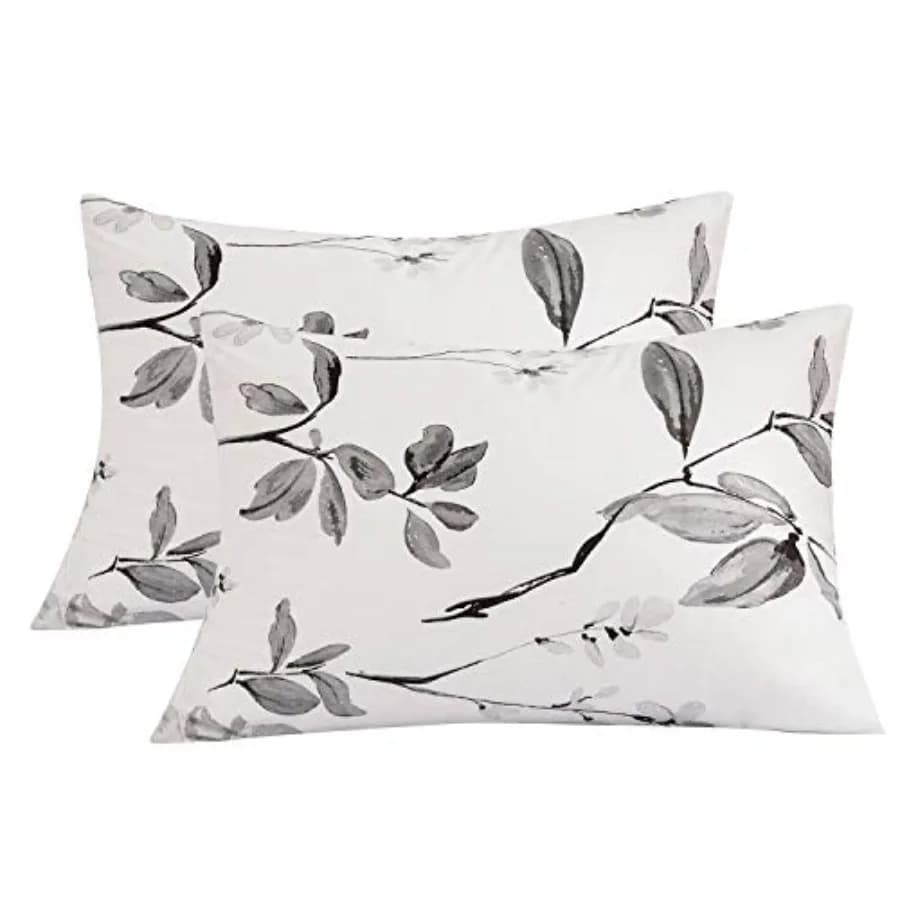 Queen Pillow Case Set,Printed Pattern Pillowcases/Pillow Shams for Modern Duvet Cover/Bed Sheets Set- 20x30 inch Standard, Grey