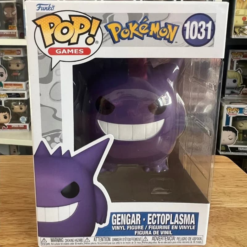 Funko Pop Pokemon Gengar #1031 Vinyl Figure Anime Character Collectible Display Model Desk Decor Gift for Fans and Collectors