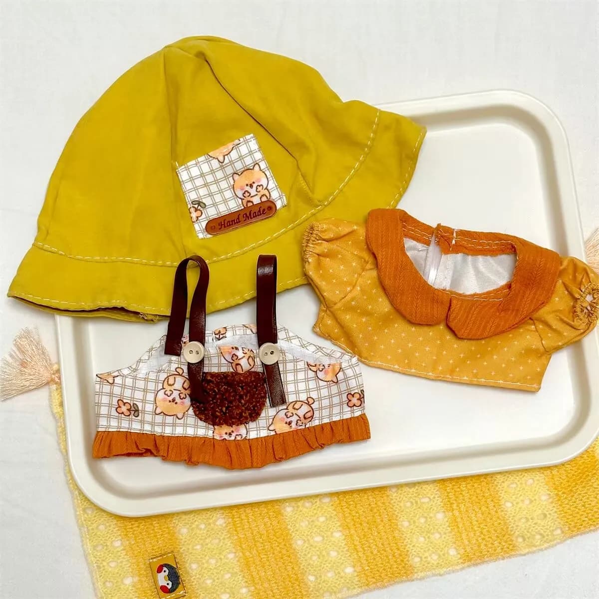 【 Pumpkin Meow Meow 】20 cm cotton doll dress, skirt set, cute plush doll costume change