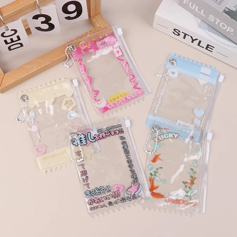 1Pc Carrying Transparent Caramel Bag 3 Inch Kpop Idol Paper Envelope Photocard Holder Movie Cards Protective Game Card Collecting Bag