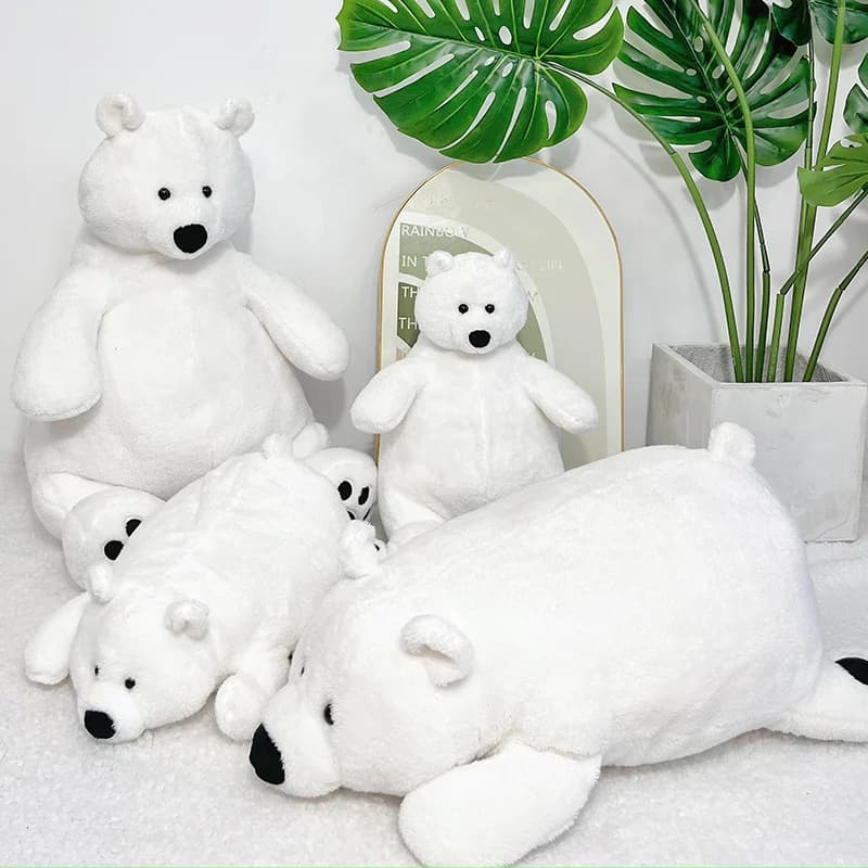 Polar Bear Doll Cute Plush Stuffed Toy Boys Sleeping Partner Home Decoration Creative Soft Pillow Girls Birthday Gift