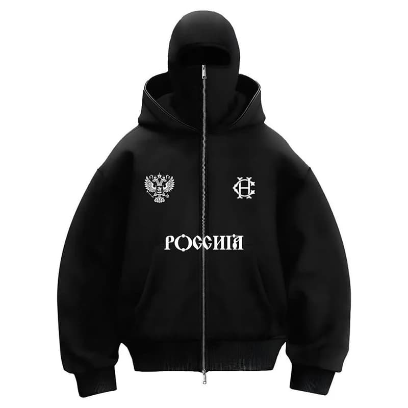 Men's Winter Zipper Hoodie Design with Face Mask Chic Hoodie Vintage Casual Sports Jacket Outdoor Activities
