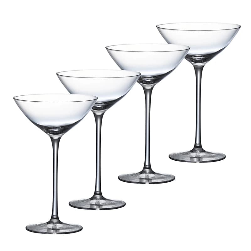 Set di 4 bicchieri da cocktail con calice a forma di V da 4 pezzi, 150 ml, in vetro Martini