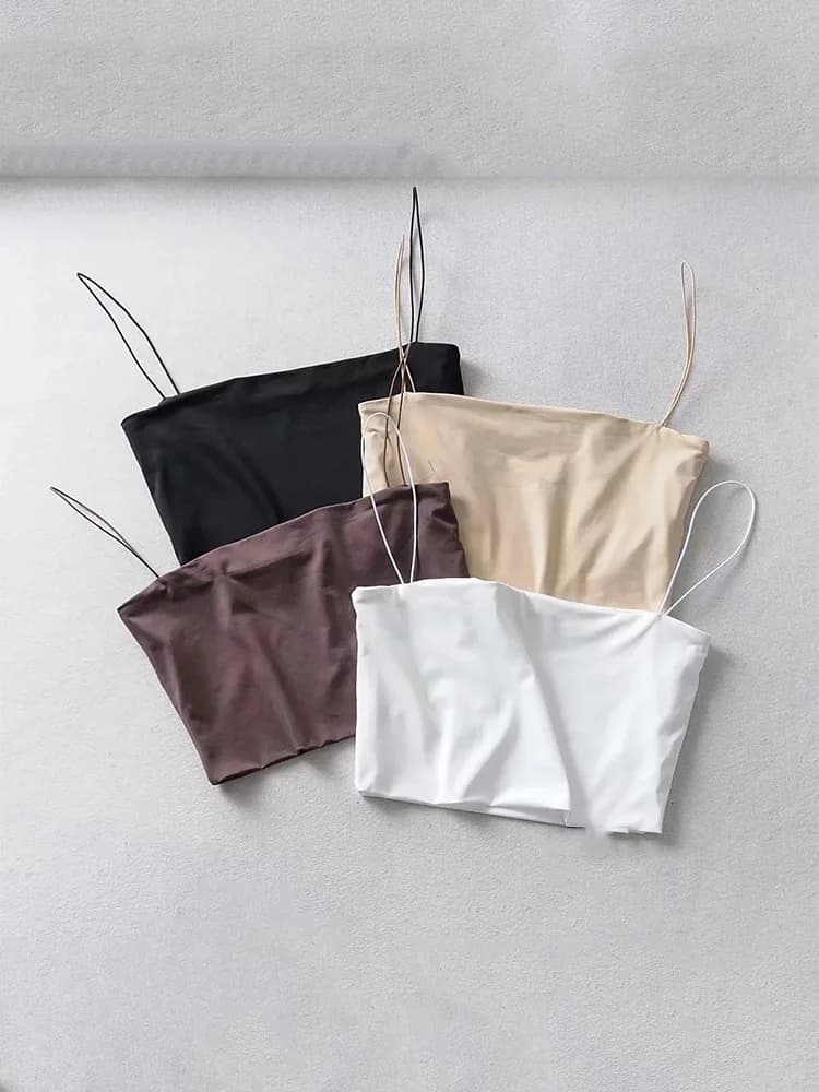 Summer Women's Short Top 2022 Short Sleeveless Cotton Sexy Bar