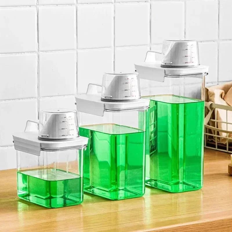 Dispenser per detersivo in polvere con misurino - Contenitore ermetico per liquidi da lavanderia per una lavatura comoda ed efficiente