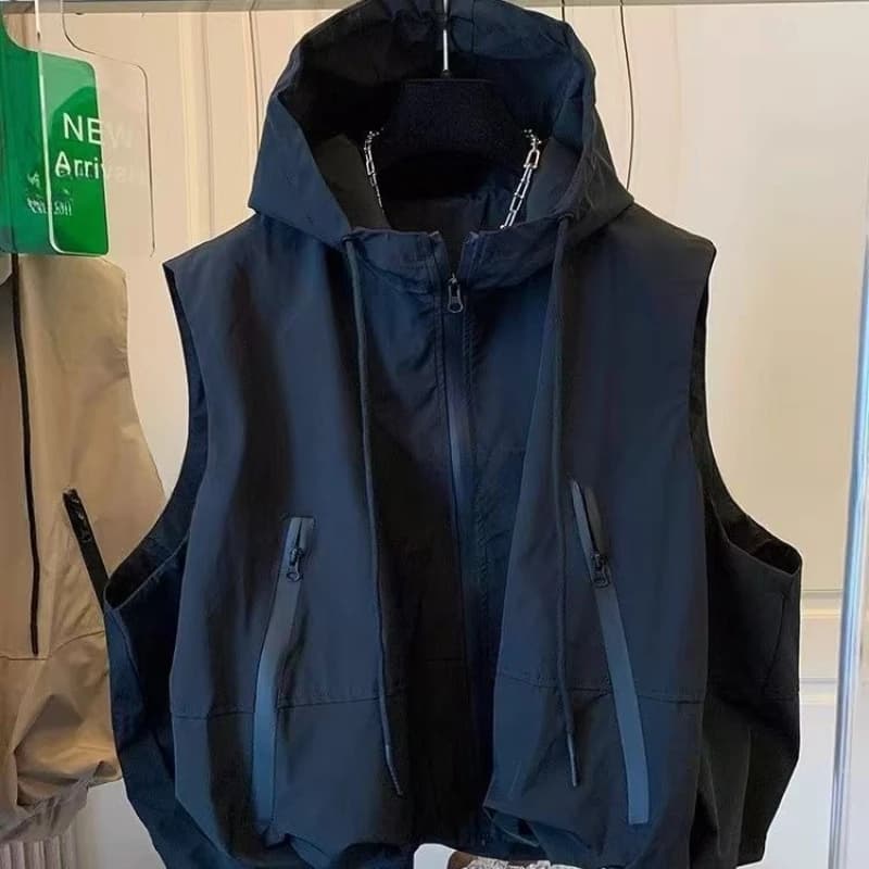 Gilet da Donna Primaverile Estivo Nuovo Versatile con Cappuccio Senza Maniche Giacca Corta Casual Top Femminile Gilet Chaleco Mujer