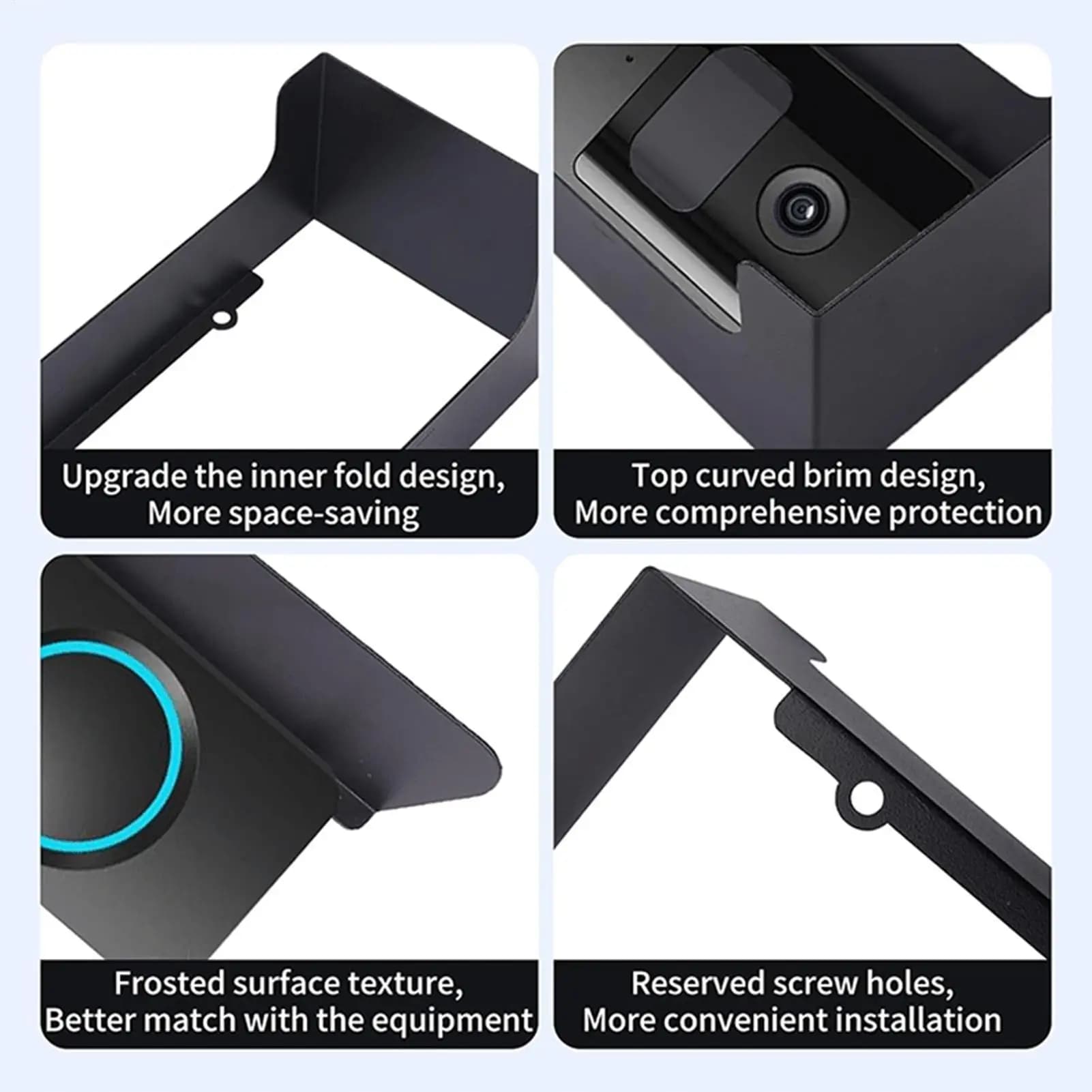 Copertura resistente alle intemperie per campanello ad anello Protezione per fotocamera per campanello Copertura antipioggia antiriflesso impermeabile Copertura per campanello per porta antivento in acciaio
