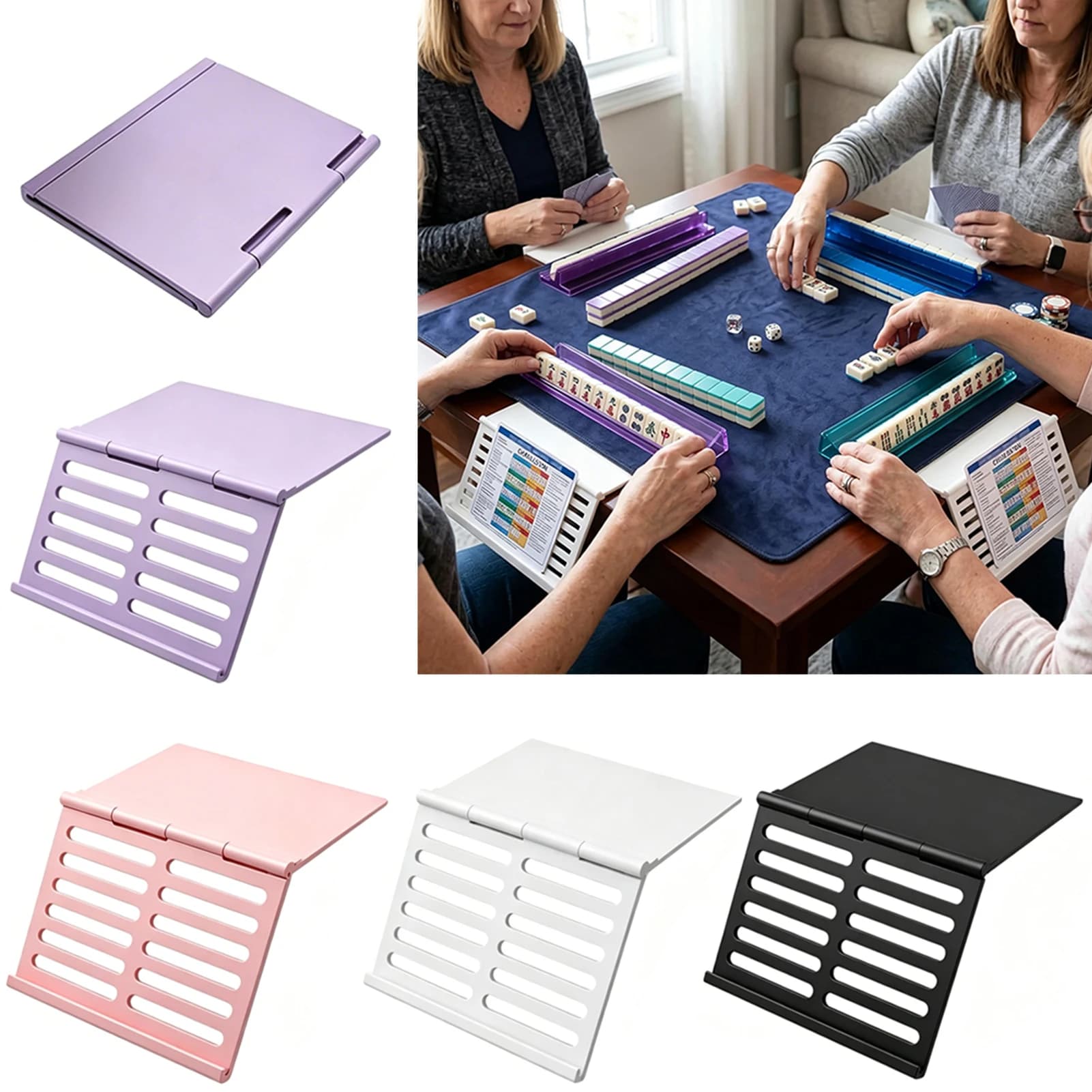 Mahjong Card Display Stand,Mahjong Card Game Card Holder Mat Sliding In Bracket,Mahjong Table Accessories,For Mahjong Enthusiast