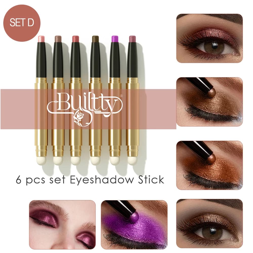 6PCS Ombretto neutro Stick Set per trucco Crema opaca Ombretto Eyeliner Matita schiarente Pastello per matita schiarente per occhi fumosi
