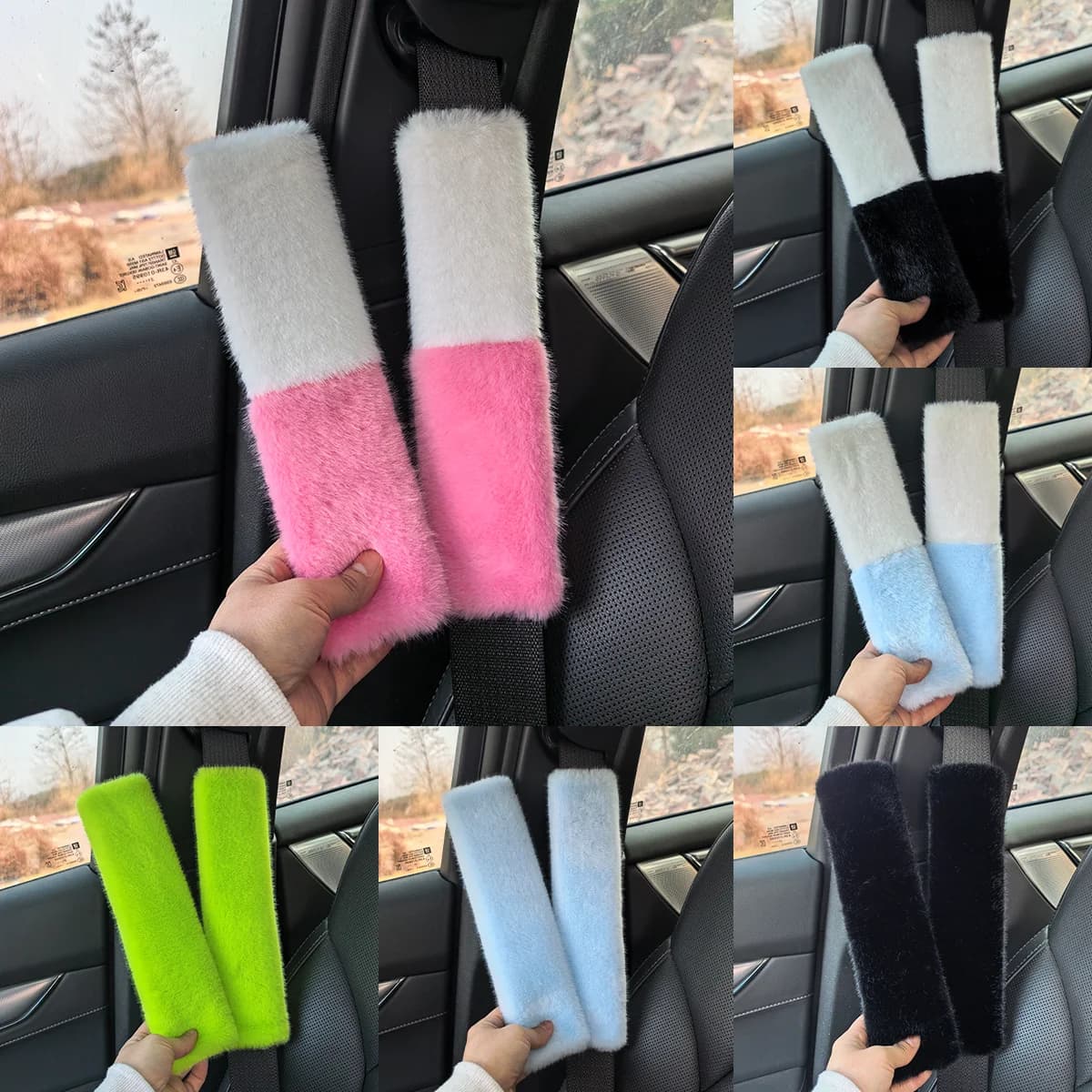 Set of 2 Covers Safety Belts Fingertips, Soft Spalle Bearings, Universal Protection Anti-Switching for Auto and SUV