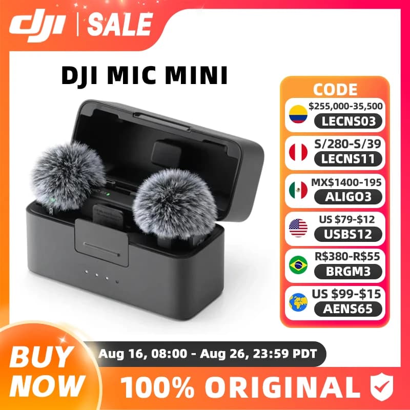 DJI Mic Mini Advanced Mini Wireless Microphone High-Quality Audio With Stable Transmission Original Brand in Stock
