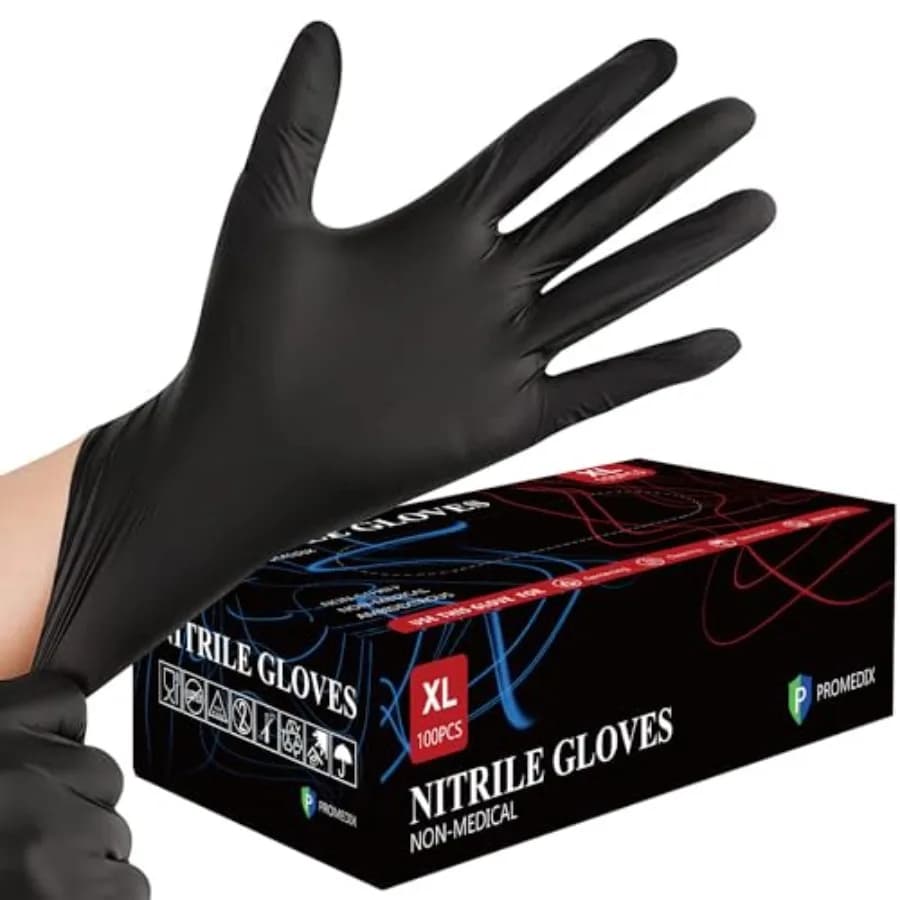 Guanti monouso in nitrile PROMEDIX P, 4 mil, confezione da 100, senza lattice, senza polvere, per cucina, uso domestico, sicuri per alimenti.