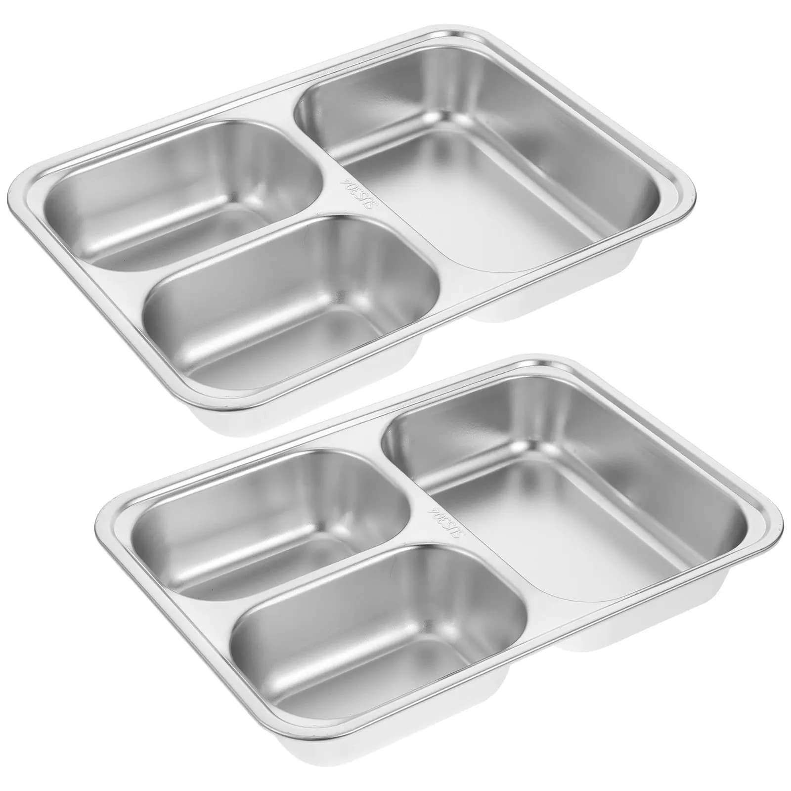 Piatto diviso in acciaio inossidabile da 2 pezzi, resistente all'usura, perfetto per il controllo del peso e un uso duraturo.