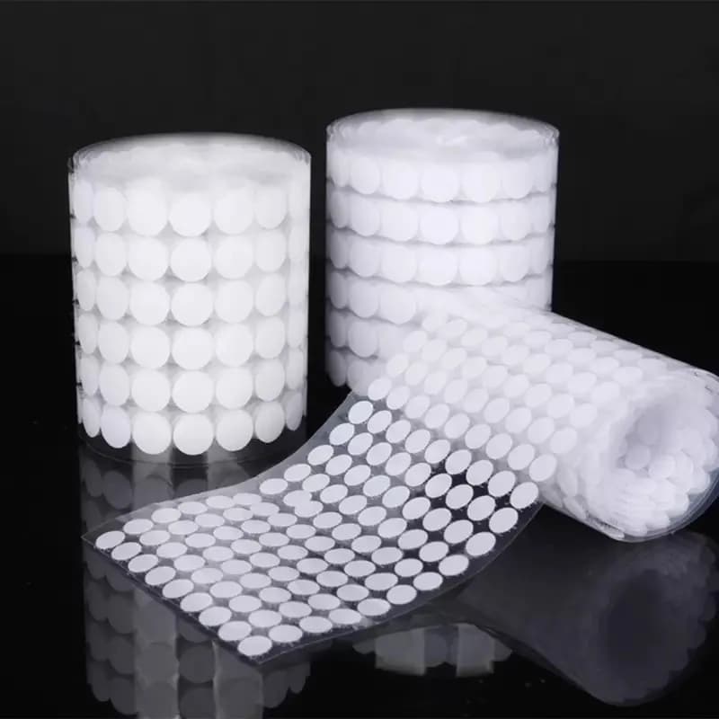 Adesivi Trasparenti a Punti 10/15/20mm, Nastro Autoadesivo con Chiusura a Strappo, Nastro Adesivo per Bambini, Monete Rotonde