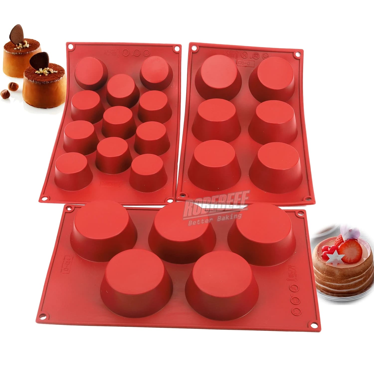 3 dimensioni colonna rotonda forma di tazza poco profonda stampo per torta in silicone premium creatore di mousse stampi per dessert francese cubetti di ghiaccio strumenti di cottura fai da te