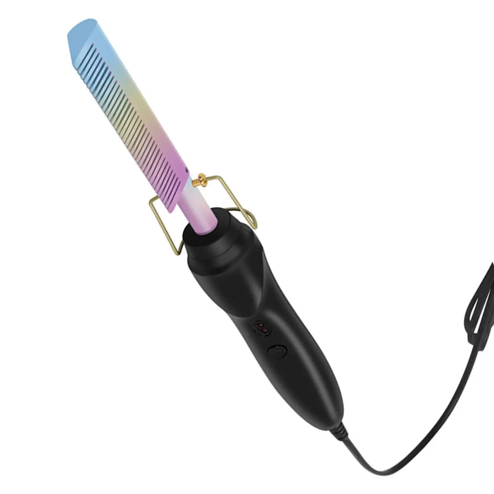 Spazzola Lisciante 2-in-1 Professionale con Aria Calda e Pettine Integrato, Spazzola Termica per Capelli Ricci, Capelli Sottili e Capelli Corti, Spina USA