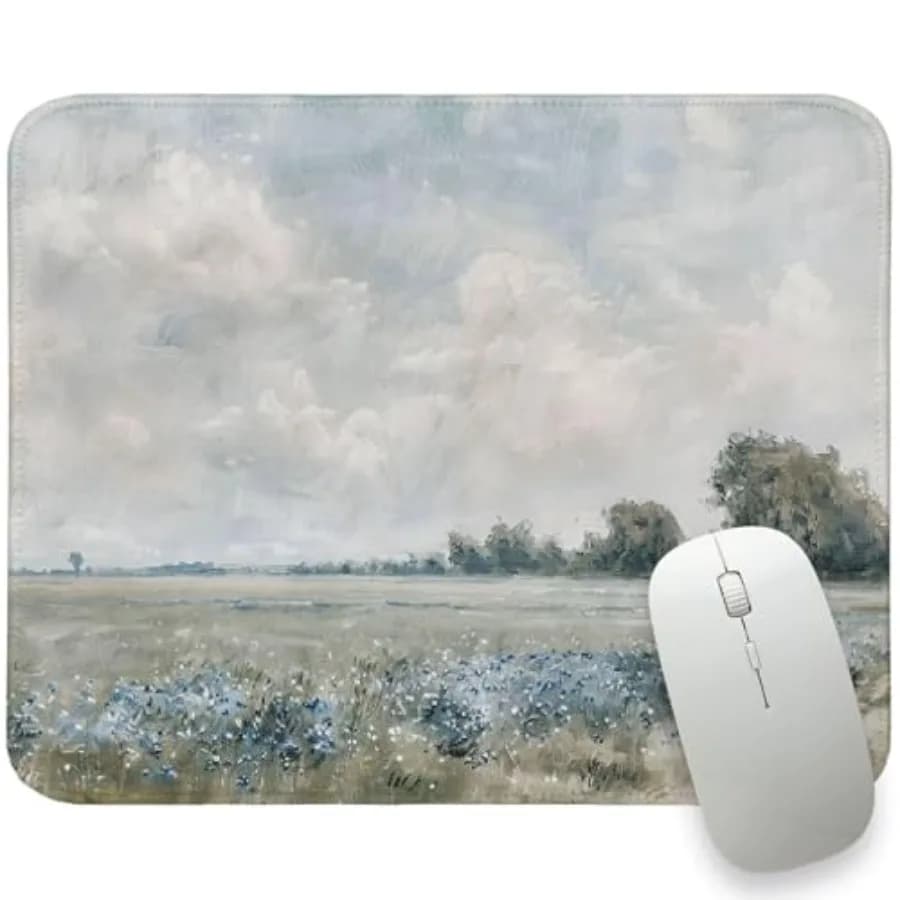 Tappetino per Mouse con Motivo Paesaggistico a Olio, Tappetino da Gaming con Mare, Base in Gomma Antiscivolo, Lavabile, per Computer e Laptop